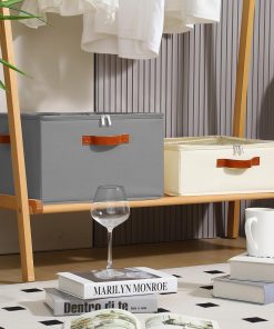 Alternative view of Foyego Wine Glass Storage Box. 2 Pack. Gray | 32 Adjustable Dividers. Hard Shell. Stackable China Storage Containers Holds Stemware. Glassware. Crystal for Packing&Moving