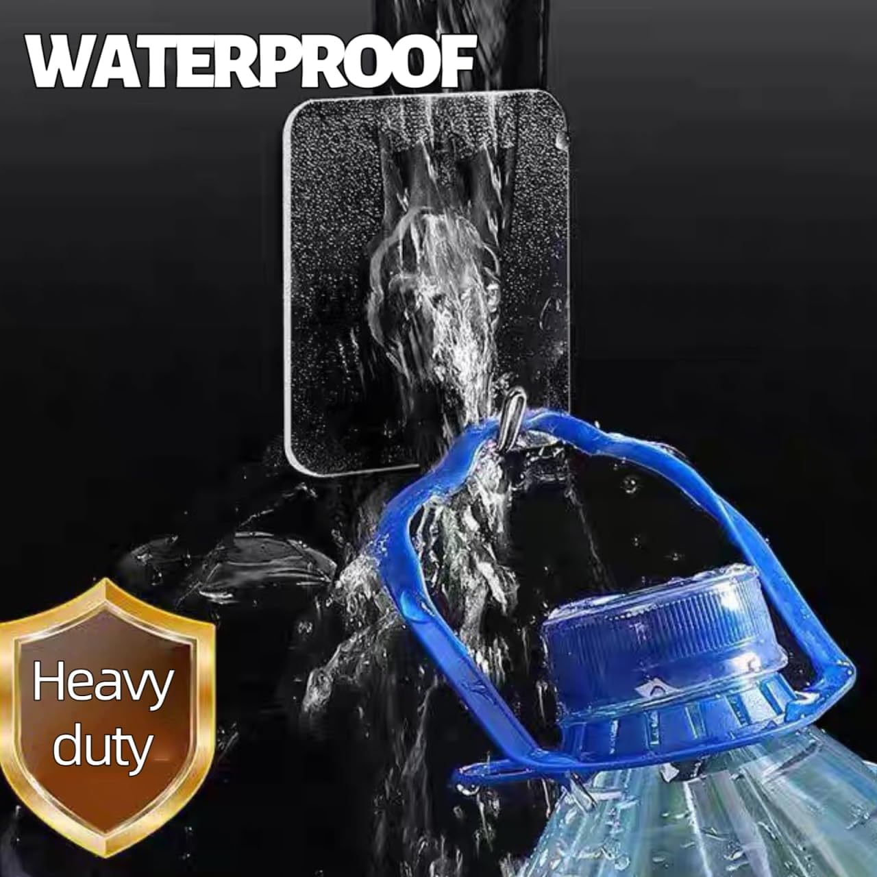 DDMY Adhesive Wall Hooks Clear 50lb(Max) Heavy Duty Hanging Sticky-10 Pack | Heavy Duty Hooks for Walls Hanging 50 lbs No Damage. Waterproof Sticky Transparent Ceiling Hook for Towel/Kitchen/Outdoor - Image 4